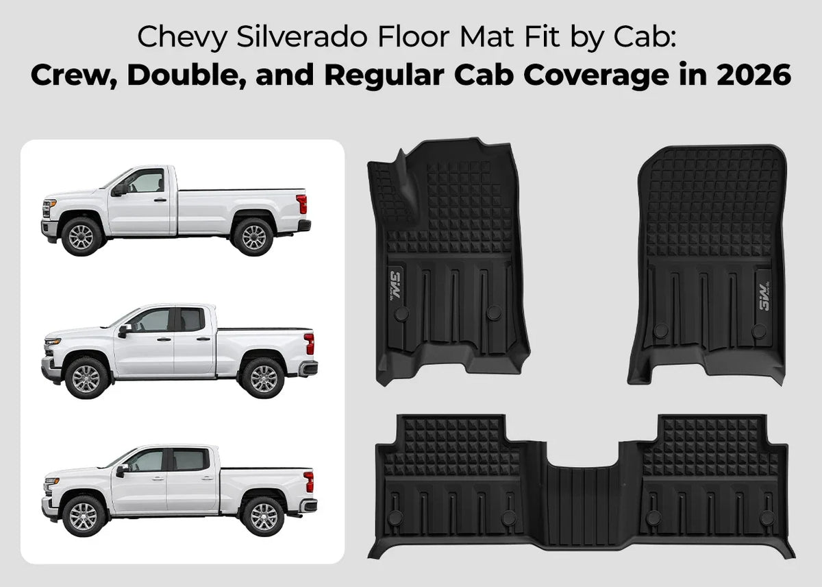 Chevy Silverado Floor Mat Fit by Cab: Crew, Double, and Regular Cab Coverage in 2026