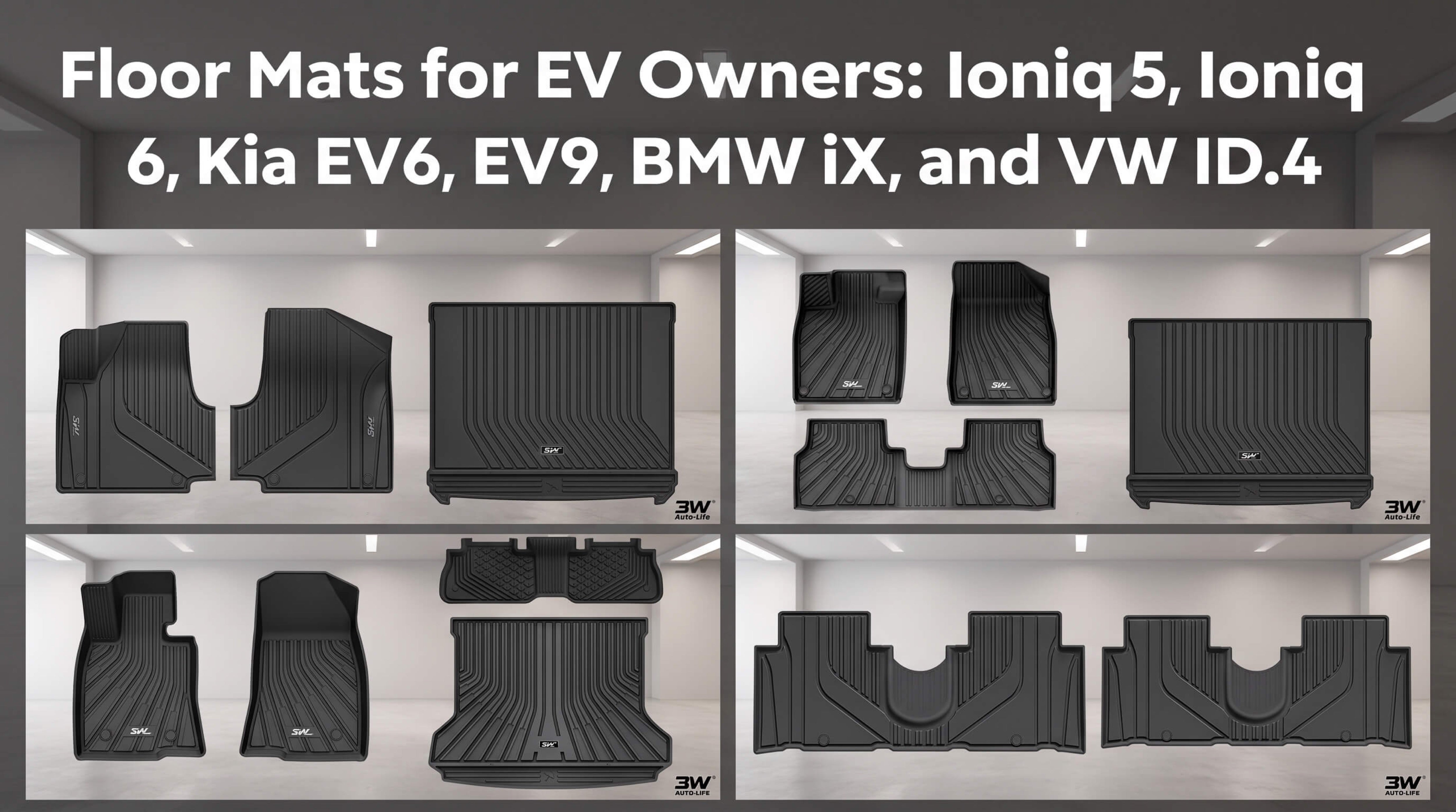 Floor Mats for EV Owners: Ioniq 5, Ioniq 6, Kia EV6, EV9, BMW iX, and VW ID.4