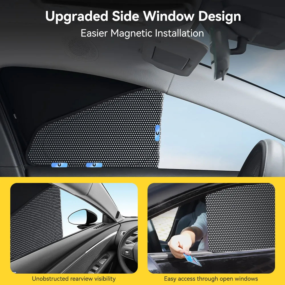 3W Car Window Shades for Model Y Juniper 2025-2026 8PCS Privacy Protection Sunshade Car Accessories