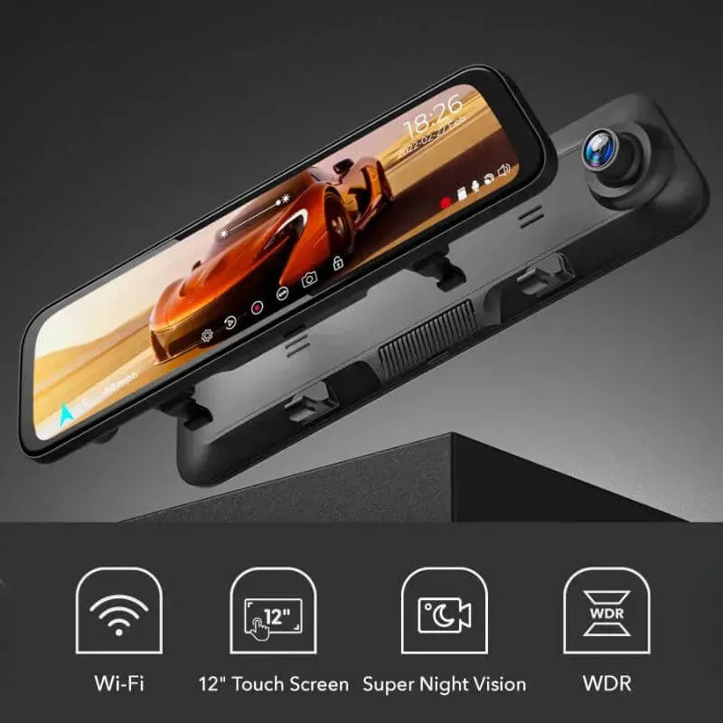WOLFBOX G840H Wi-Fi Rear View Mirror Dash Cam camera WOLFBOX