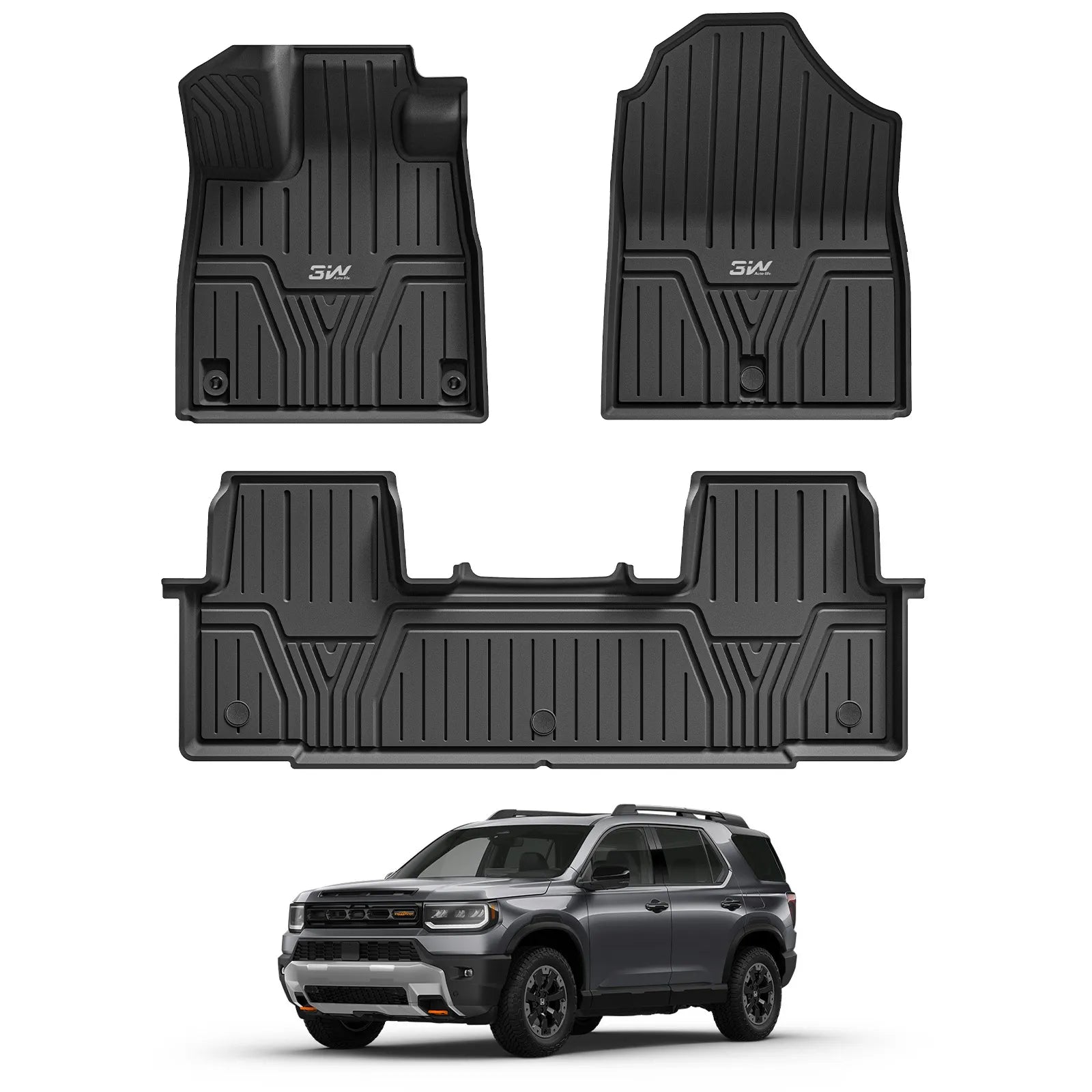3W Honda Passport 2026 Floor Mats / Cargo Liner Custom Mats Thorex™ All-Weather Protection