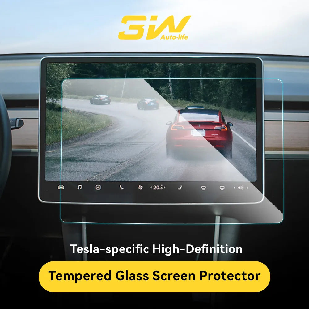 3W Tempered Glass Screen Protector For Tesla Model 3 Highland 2024-2025/ Y Juniper 2025-2026 Car Accessories