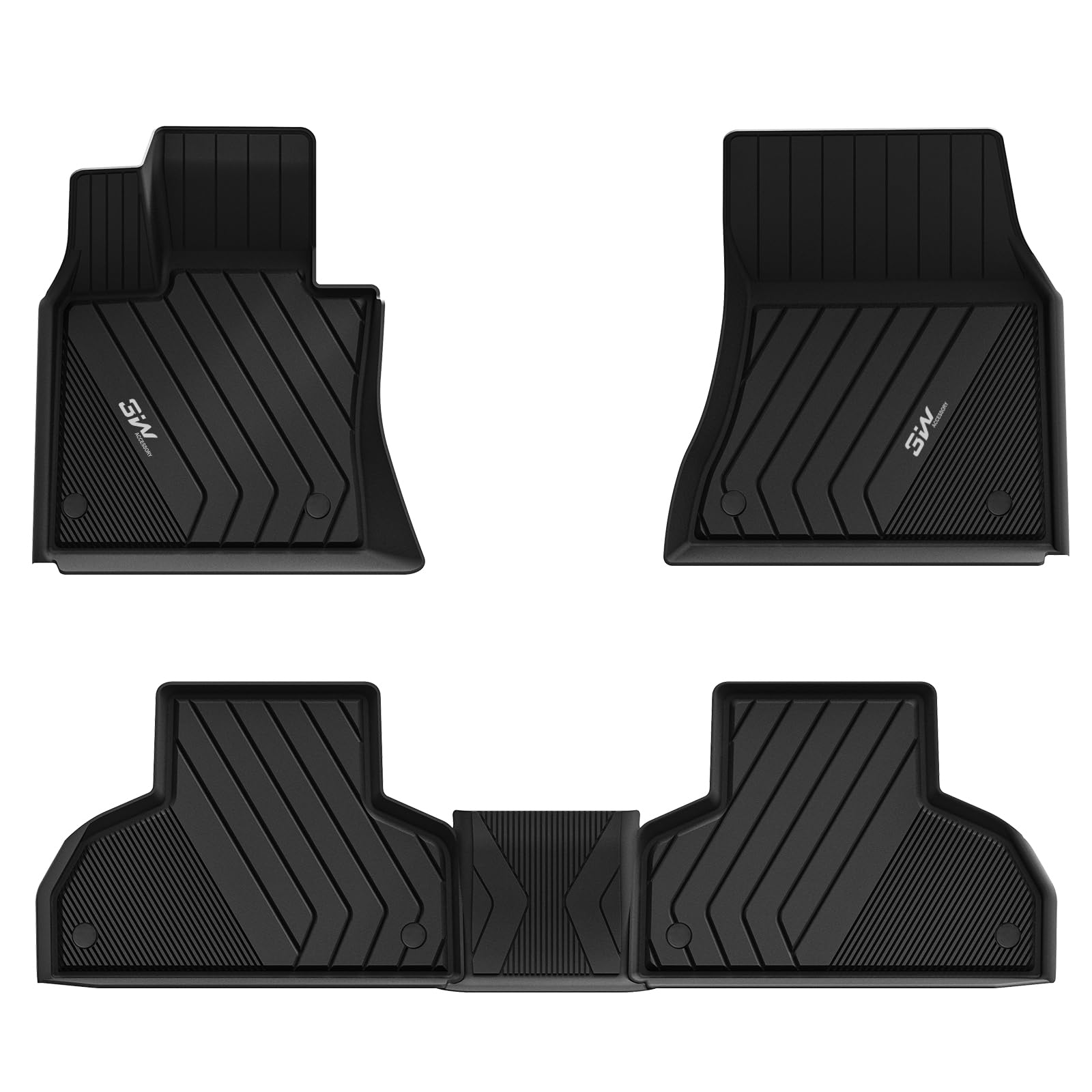 3W BMW X5 2014-2018 Custom Floor Mats / Trunk Mat TPE Material & All-Weather Protection Vehicles & Parts 3Wliners 2014-2018 X5 2014-2018 1st&2nd Row Mats