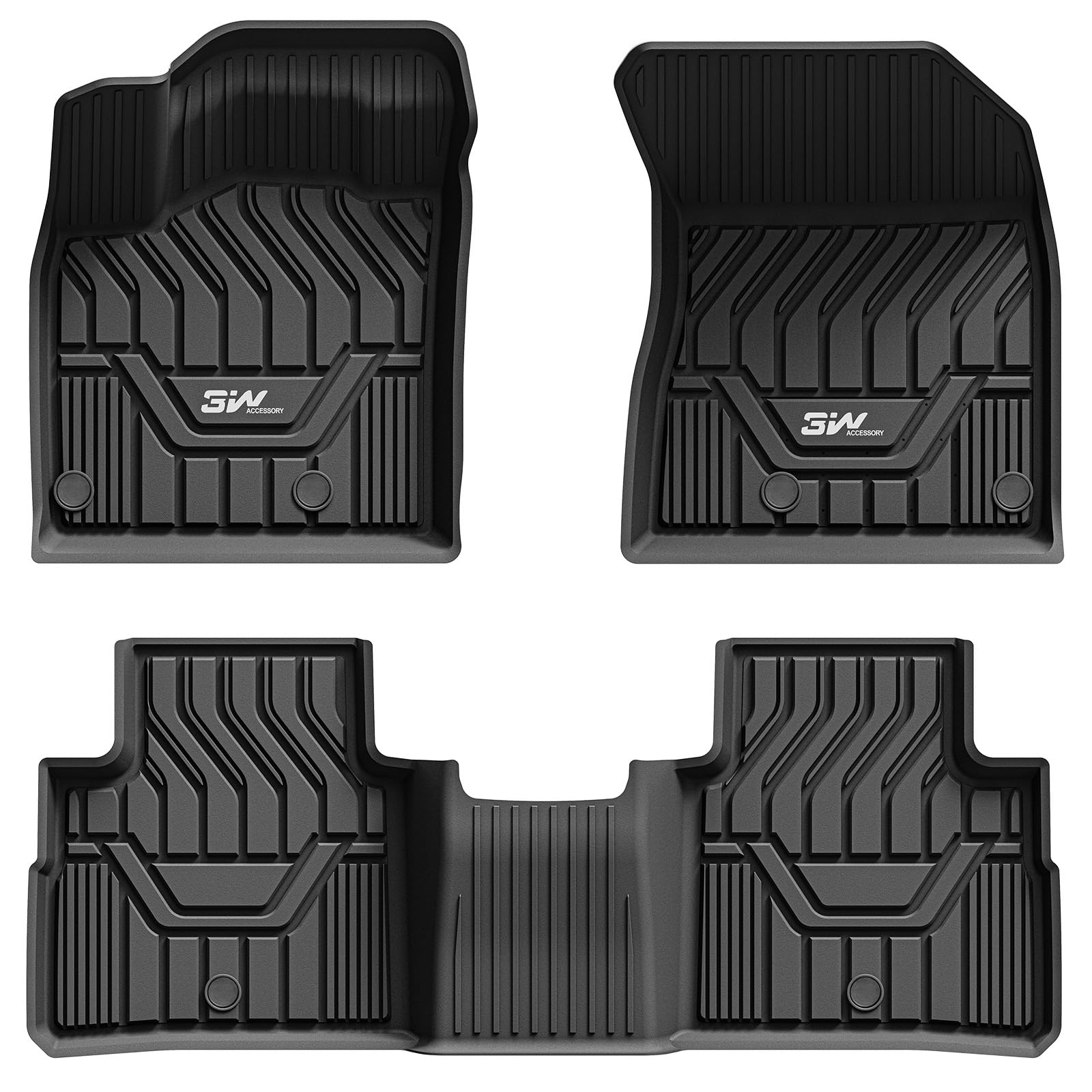 3W Nissan Rogue 2021-2024 (NOT for Sport) Custom Floor Mats TPE Material & All-Weather Protection Vehicles & Parts 3Wliners 2021-2024 Rogue 2021-2024 1st&2nd Row Mats