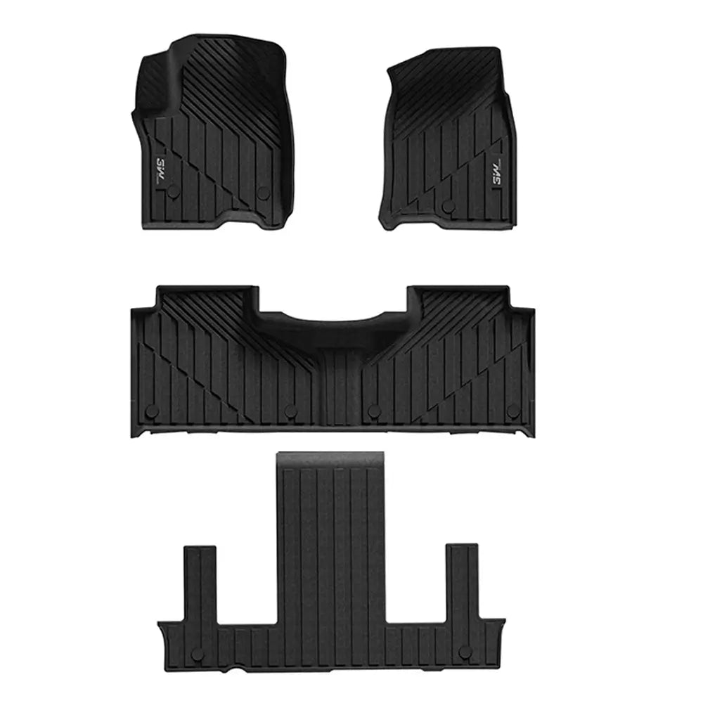 3W All-Weather Custom Floor Mats TPE Car Mars / Trunk Mats for 2021-2025 Chevy Tahoe / GMC Yukon / Cadillac Escalade 7 Seat (Bucket Seating) - 3Wliners