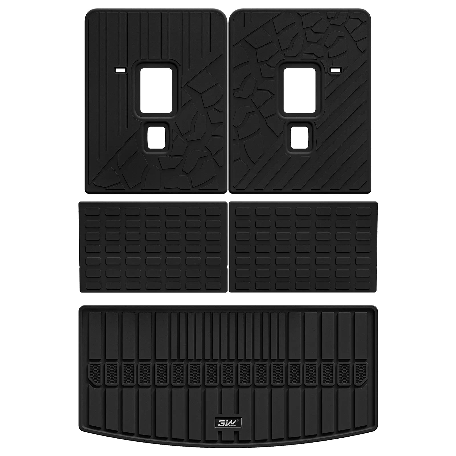 3W Jeep Grand Cherokee L 6 Seat 2021-2025 Custom Floor Mats / Trunk Mat Thorex™ All-Weather Protection