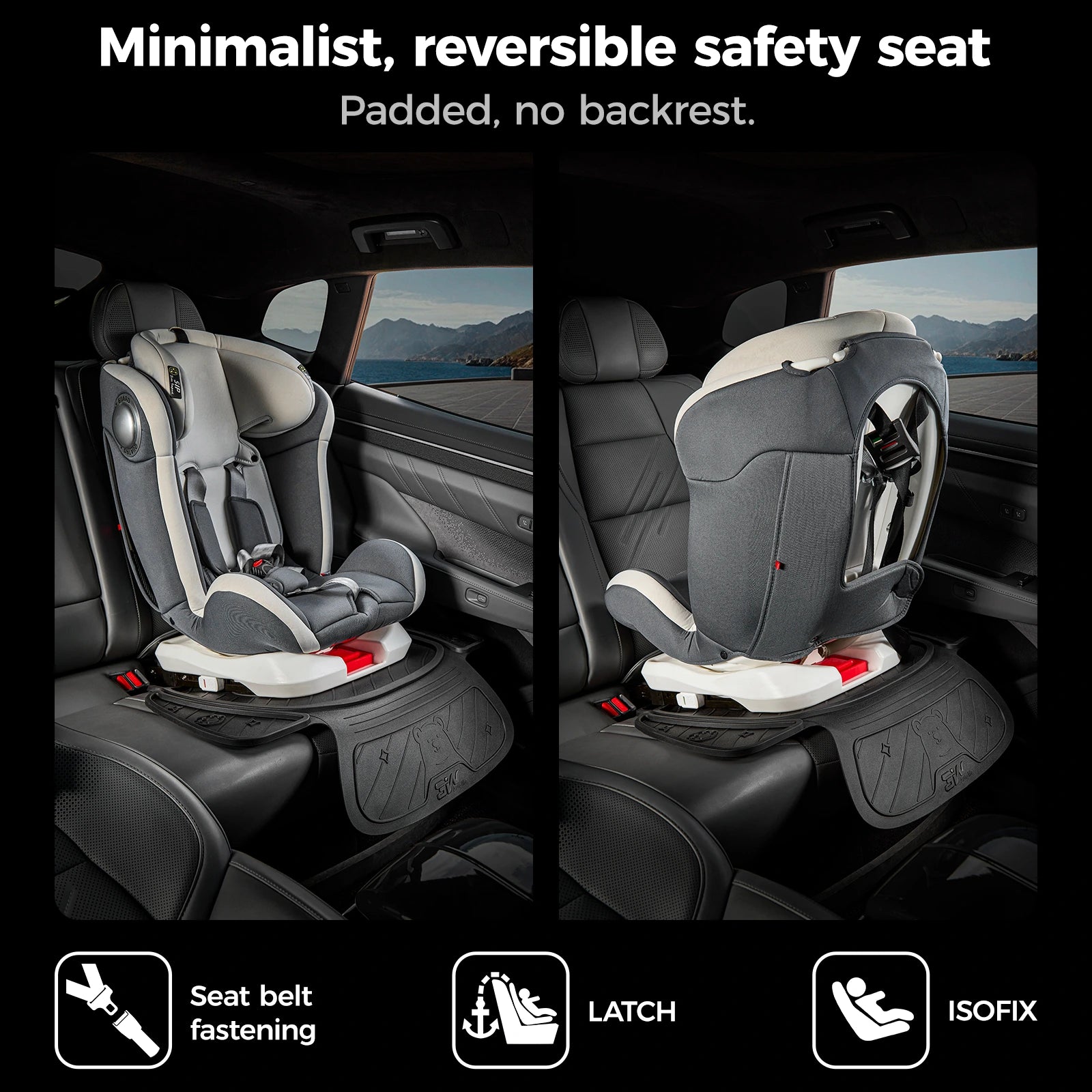 3W Car Seat Protector for Baby Car Seat Fits All Car Models TPE Fabric Waterproof Durable