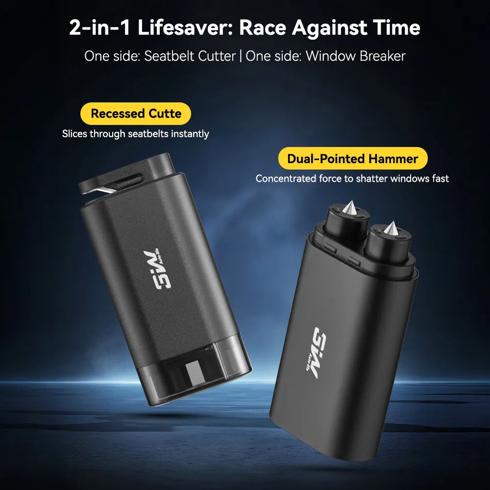 3W 2-in-1 Car Window Hammer Breaker & Seatbelt Cutter with Compact Dual-Head Design Car Accessories Convenient, practical, safe and reliable