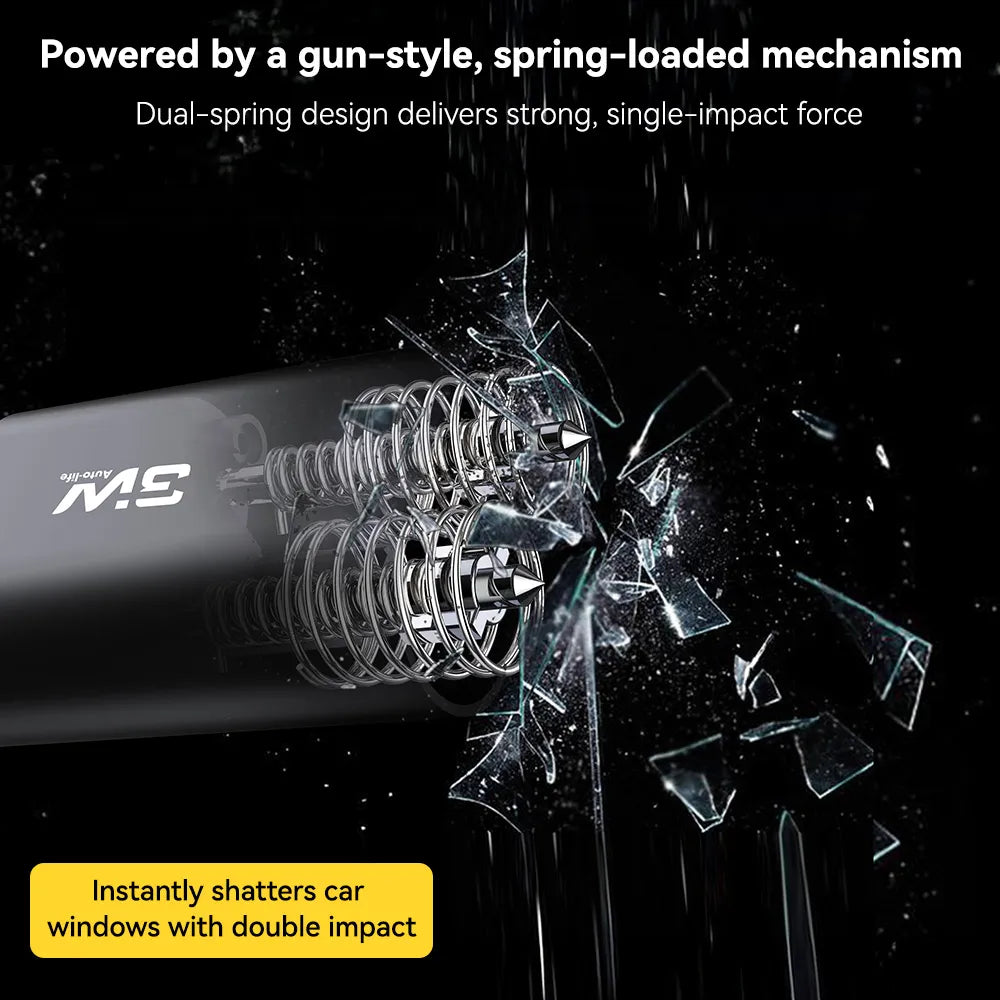 3W 2-in-1 Car Window Hammer Breaker & Seatbelt Cutter with Compact Dual-Head Design Car Accessories Convenient, practical, safe and reliable