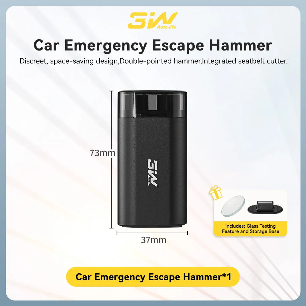 3W 2-in-1 Car Window Hammer Breaker & Seatbelt Cutter with Compact Dual-Head Design Car Accessories Convenient, practical, safe and reliable