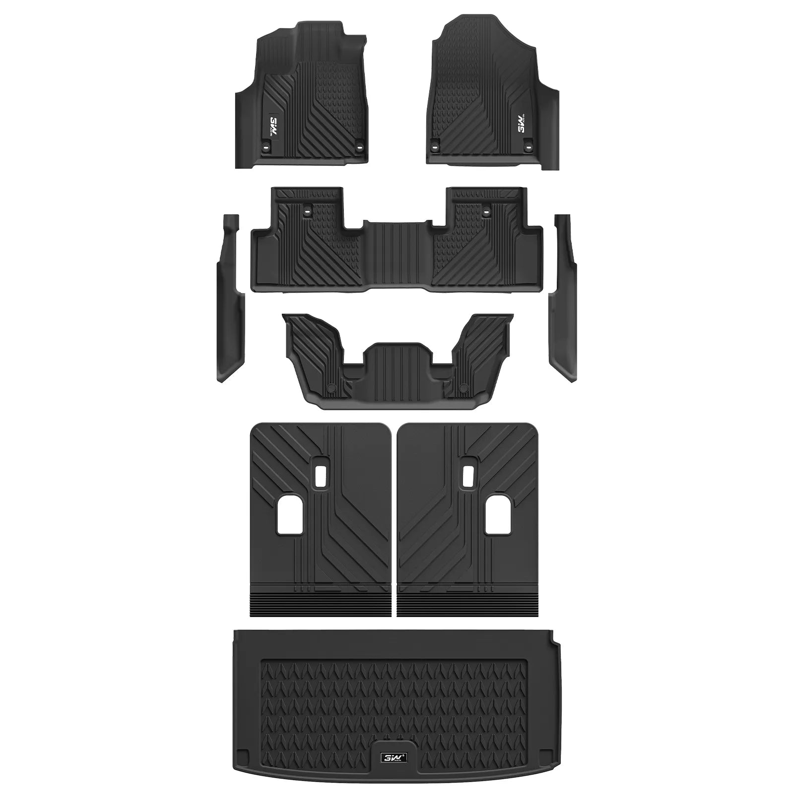 3W Acura MDX 2022-2025 Custom Floor Mats& Cargo Liners& Back Seat Mats Set TPE Material & All-Weather Protection Vehicles & Parts 3Wliners