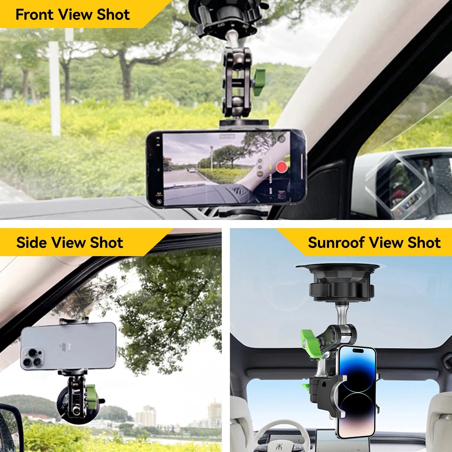 3W Car Phone Mount Never-Drop & Ultra-Stable Holder