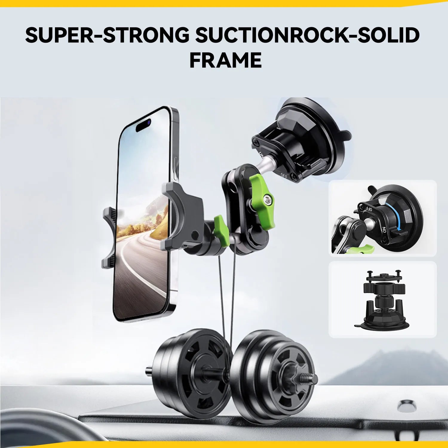 3W Car Phone Mount Never-Drop & Ultra-Stable Holder