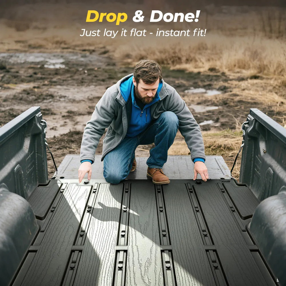 3W Truck Bed Mat Fit 2019-2024 2025 2026 Chevy Silverado 1500 & GMC Sierra 1500 5.8FT Short Bed All Weather TPE Custom Fit Heavy Duty Pickup Accessories Trunk Mat