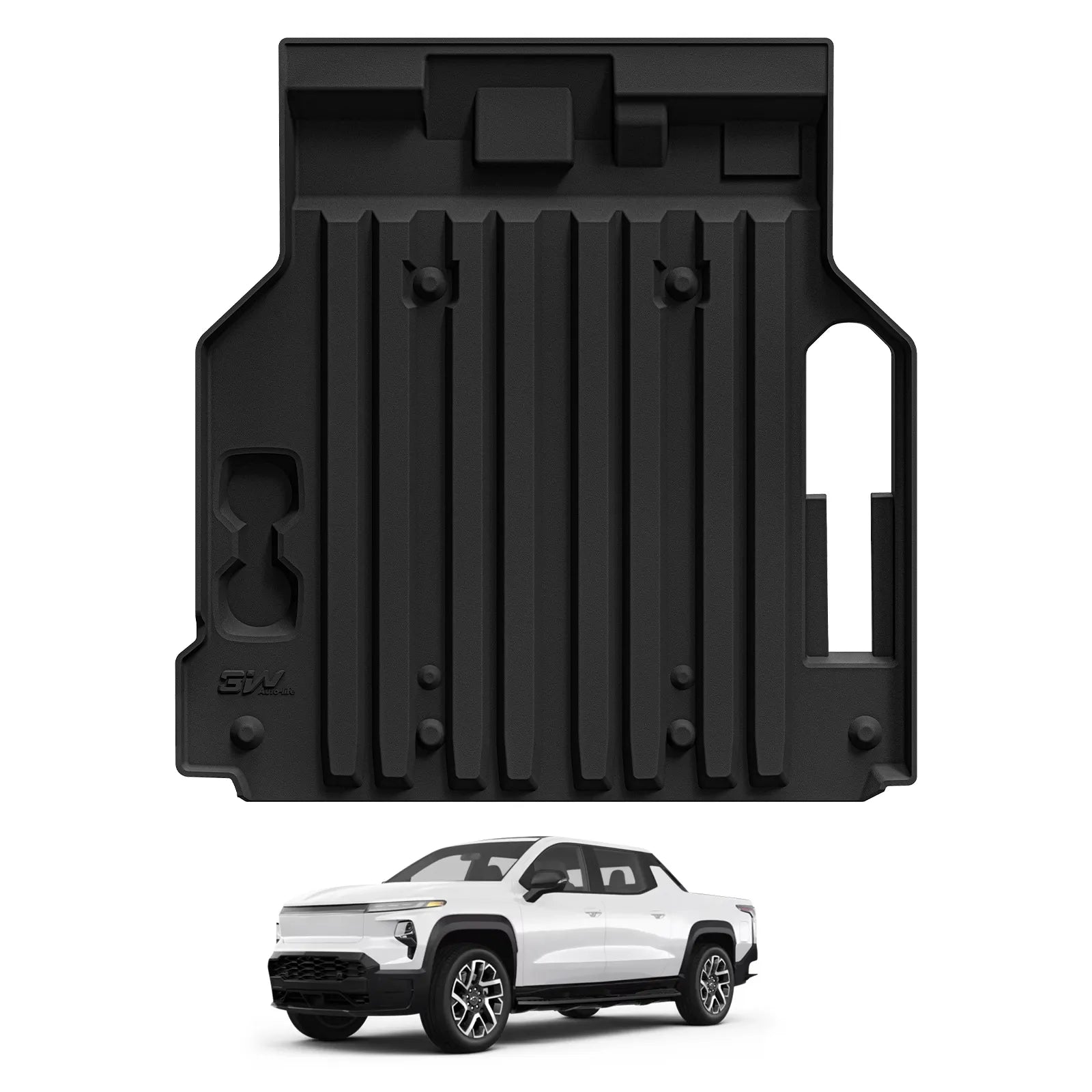 3W Front Cargo Liner Fit for Silverado EV/GMC Sierra EV/Sierra EV Denali 2024 2025 Accessories All Weather TPE Custom Fit Front Trunk Liner for Silverado EV/GMC Sierra EV/Sierra EV Denali