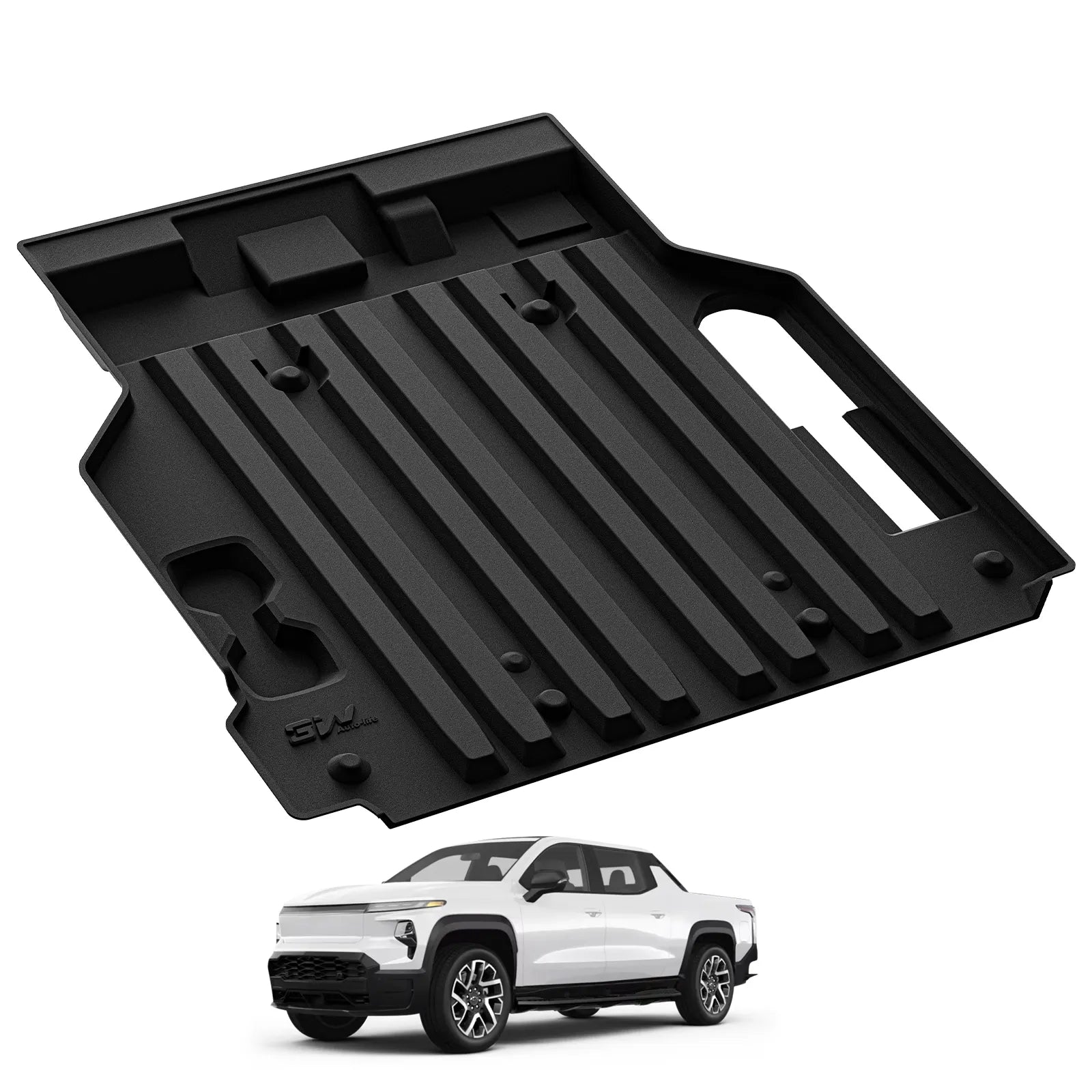 3W Front Cargo Liner Fit for Silverado EV/GMC Sierra EV/Sierra EV Denali 2024 2025 Accessories All Weather TPE Custom Fit Front Trunk Liner for Silverado EV/GMC Sierra EV/Sierra EV Denali