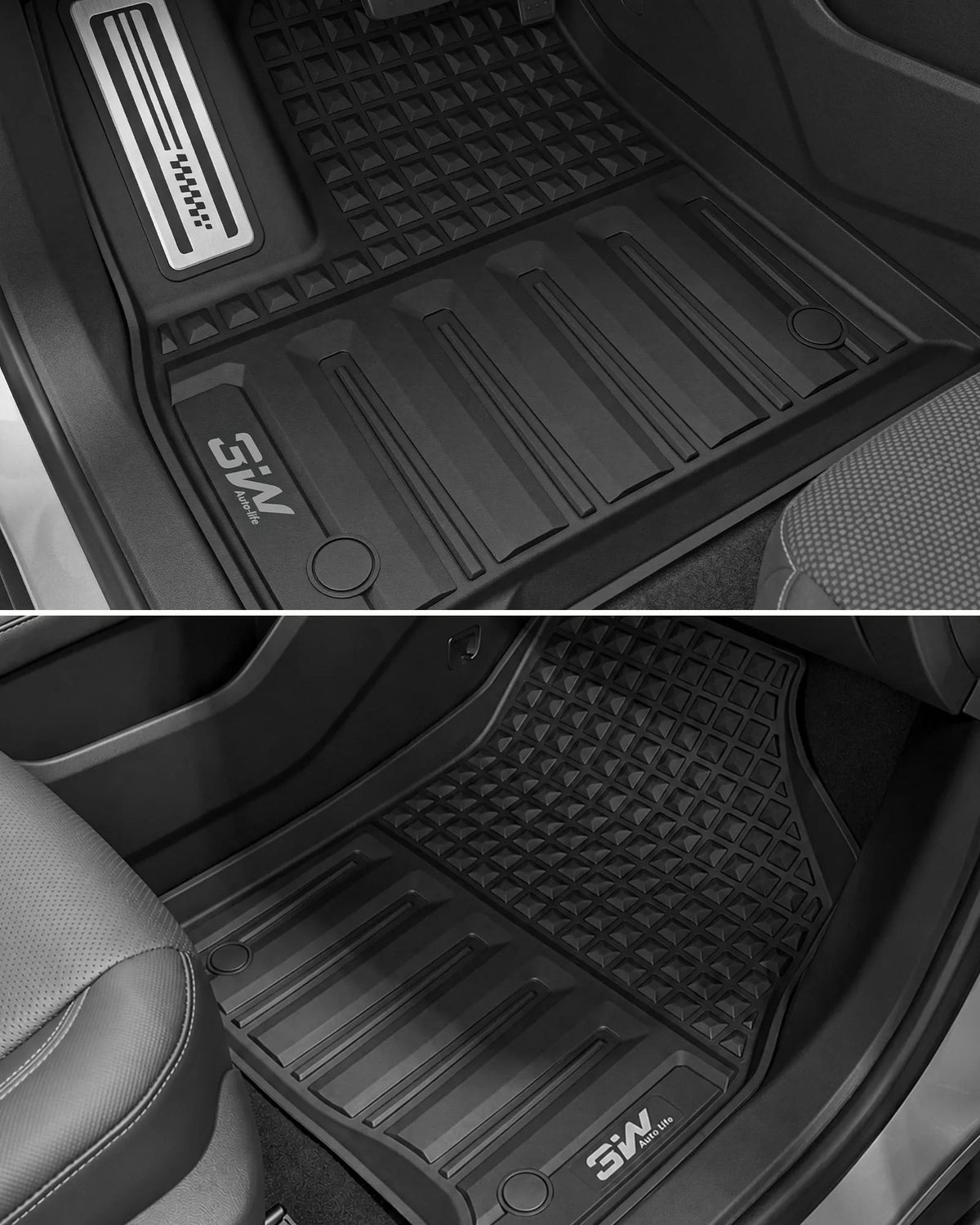 3W Floor Mats Cargo Liner Seat Back Protector Fit Chevrolet Traverse/GMC Acadia/Acadia Denali 2024-2025 2026 /Buick Enclave 2025-2026 Full Set All Weather Protection