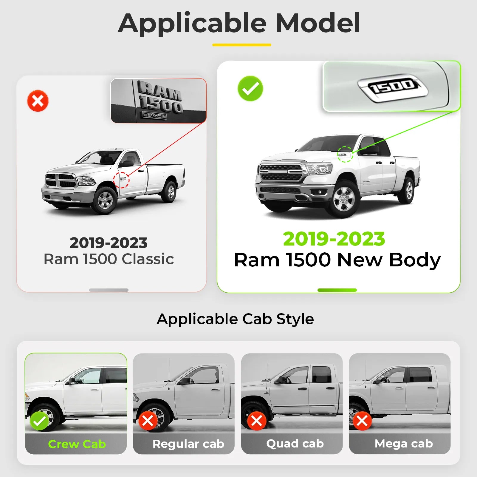 3W Dodge Ram 1500 2019-2024 New Body (NOT Classic Models) Custom Floor Mats TPE Material & All-Weather Protection Vehicles & Parts 3Wliners