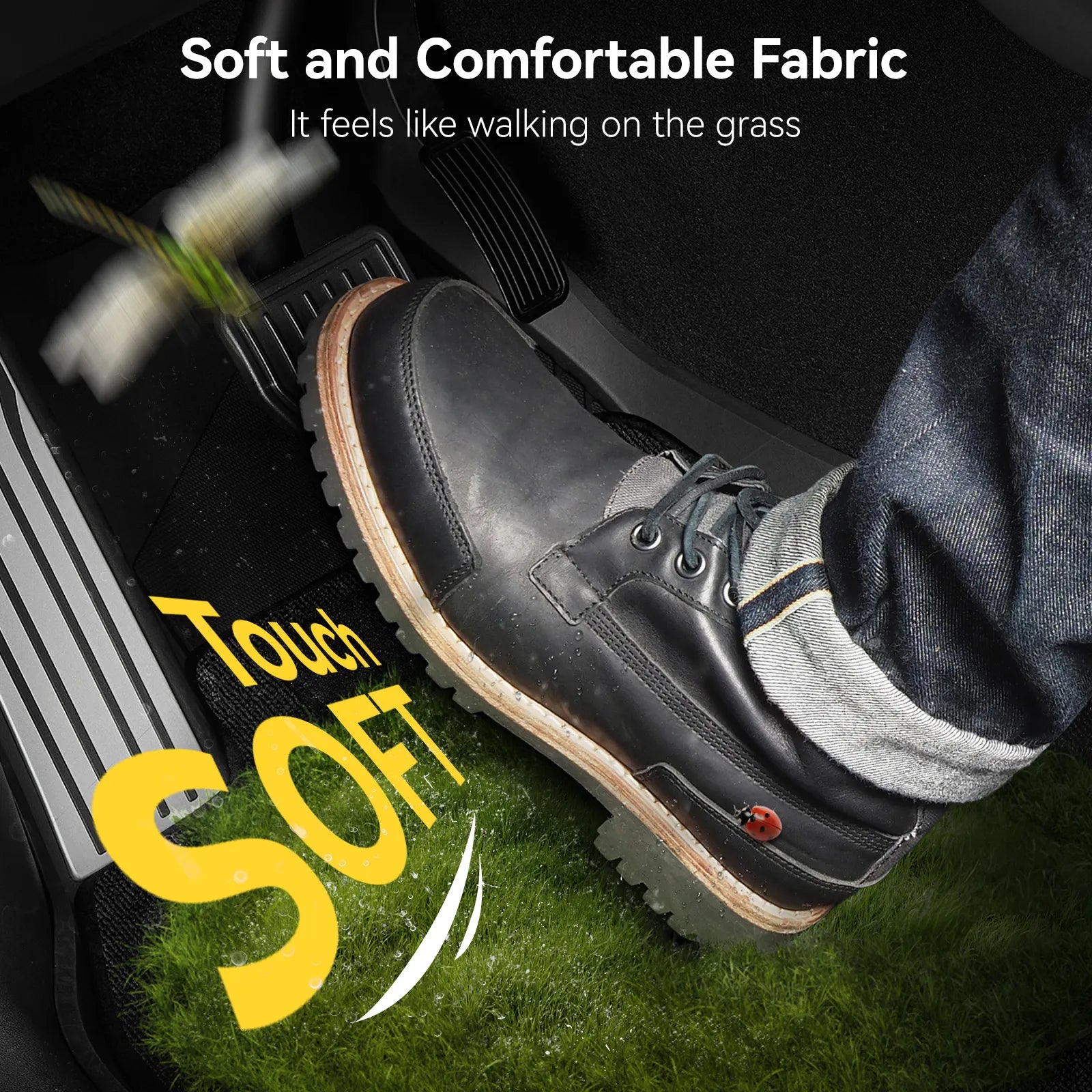 3W Floor Mat Double Layer Removable Carpet Detachable, Quick-drying, Clip-on installation