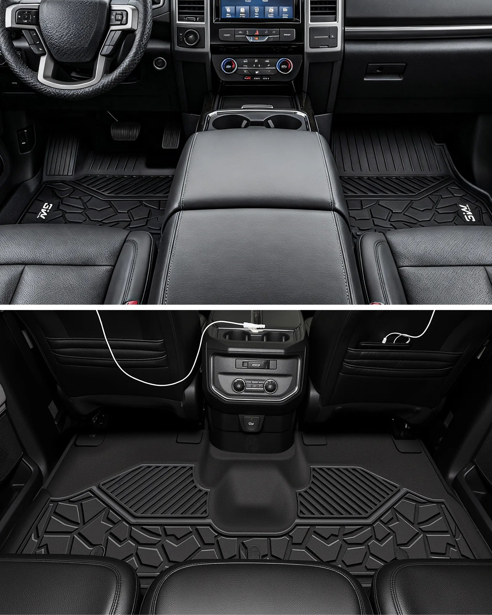 3W Floor Mats for 2025 2026 Ford Expedition Max Bench Seating 8 Seats, All Weather for 2025 2026 Ford Expedition Max (Not fit 7 Seats) Floor Mats Cargo Mat (Only MAX)