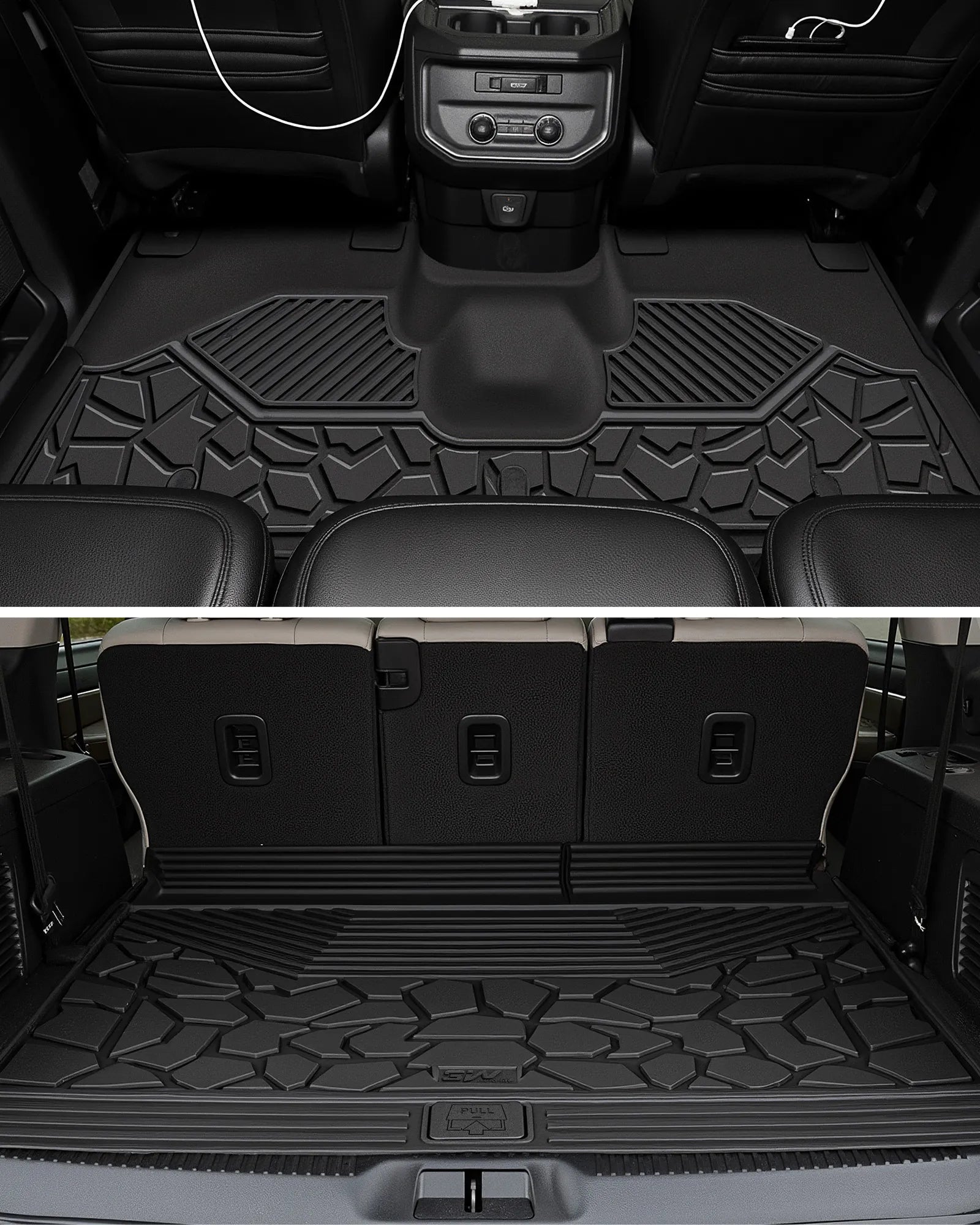 3W Floor Mats & Cargo Liner & Seat Back Mats for 2025 2026 Ford Expedition Max Bench Seating 8 Seats, All Weather for 2025 2026 Ford Expedition Max (Not fit 7 Seats) Full Set Floor Mats (Only MAX)