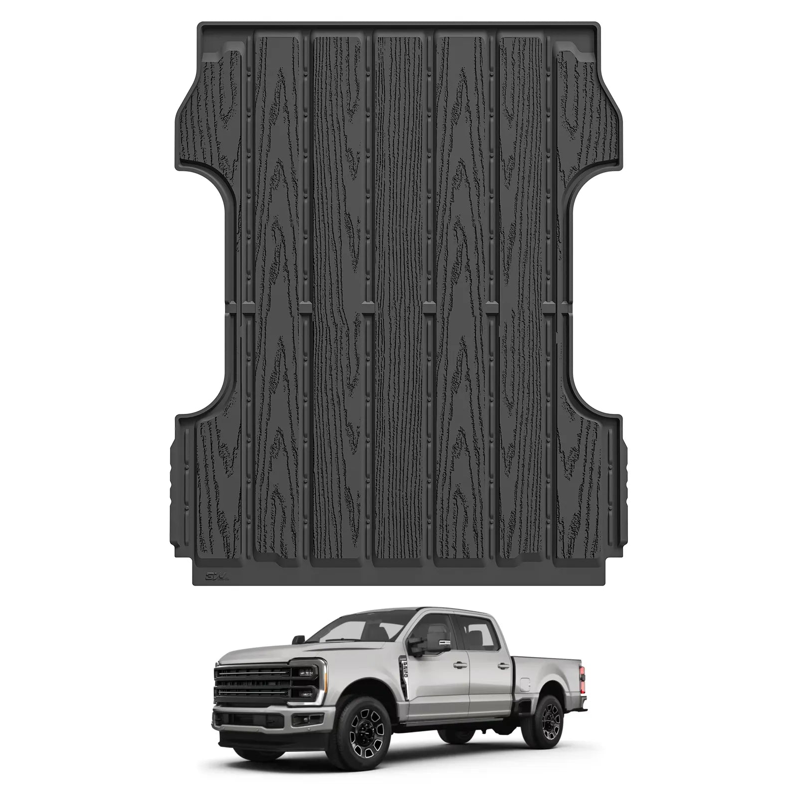 3W Bed Mat 6.8FT for Ford F250/F350/F450 2017-2025 2026 Super Duty Accessories Vehicle Bed, Durable All Weather Protection TPE Bed Liner for Heavy Duty Pickup Cargo Mat, Black