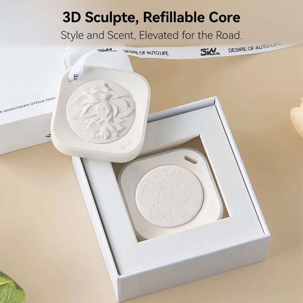 3W Hanging Car Air Freshener Diffuser with Natural Essential Oils Silicone-protected edges Magnetic closure for easy attachment and removal Long-lasting fragrance