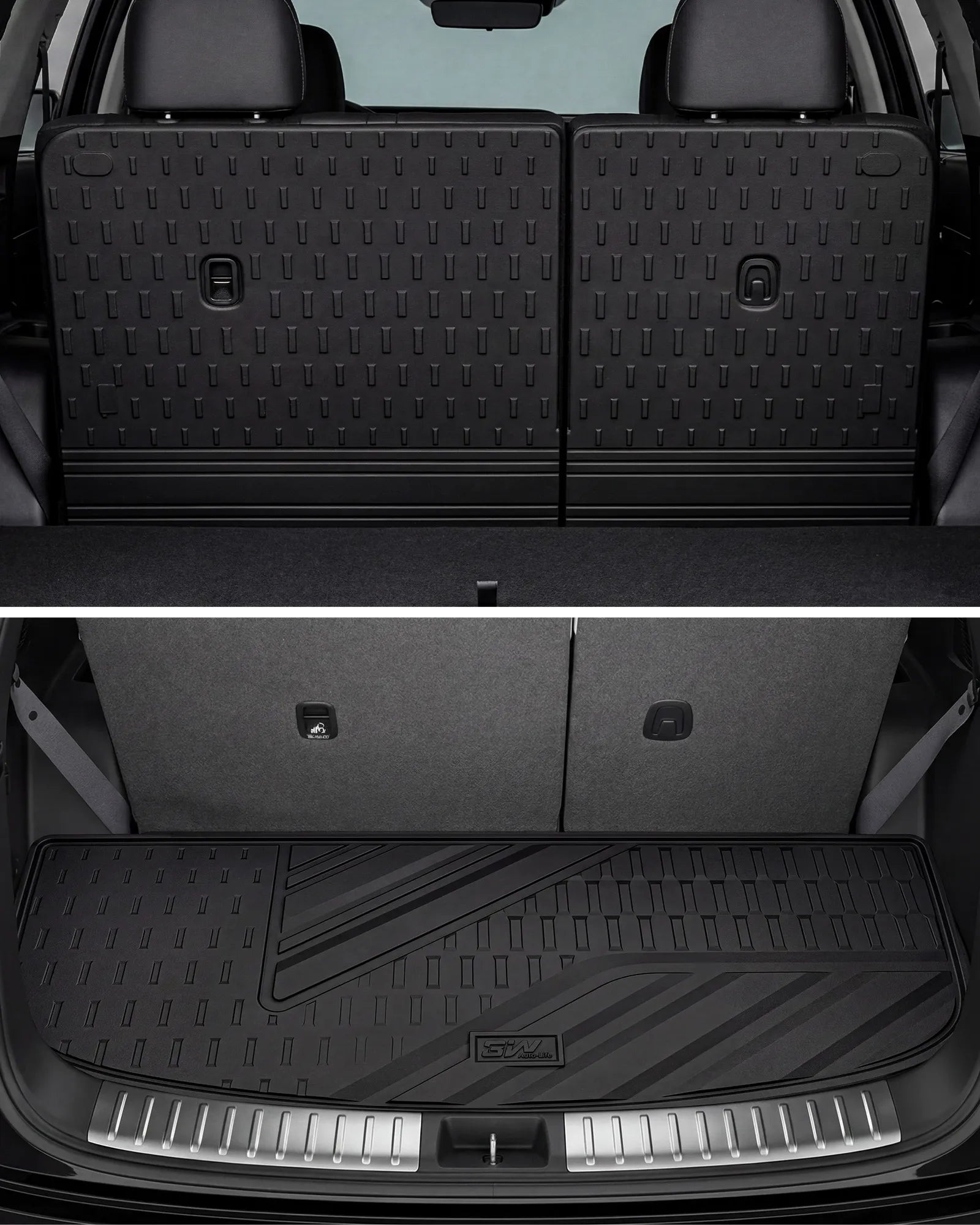 3W Floor Mats & Backrest Mats & Cargo Mats for Hyundai Palisade 2026 7/8 Passenger(Only Fit Gas), All Weather TPE Interior Protector Floor Liner, Custom Fit Full Set Car Mats Accessories, Black