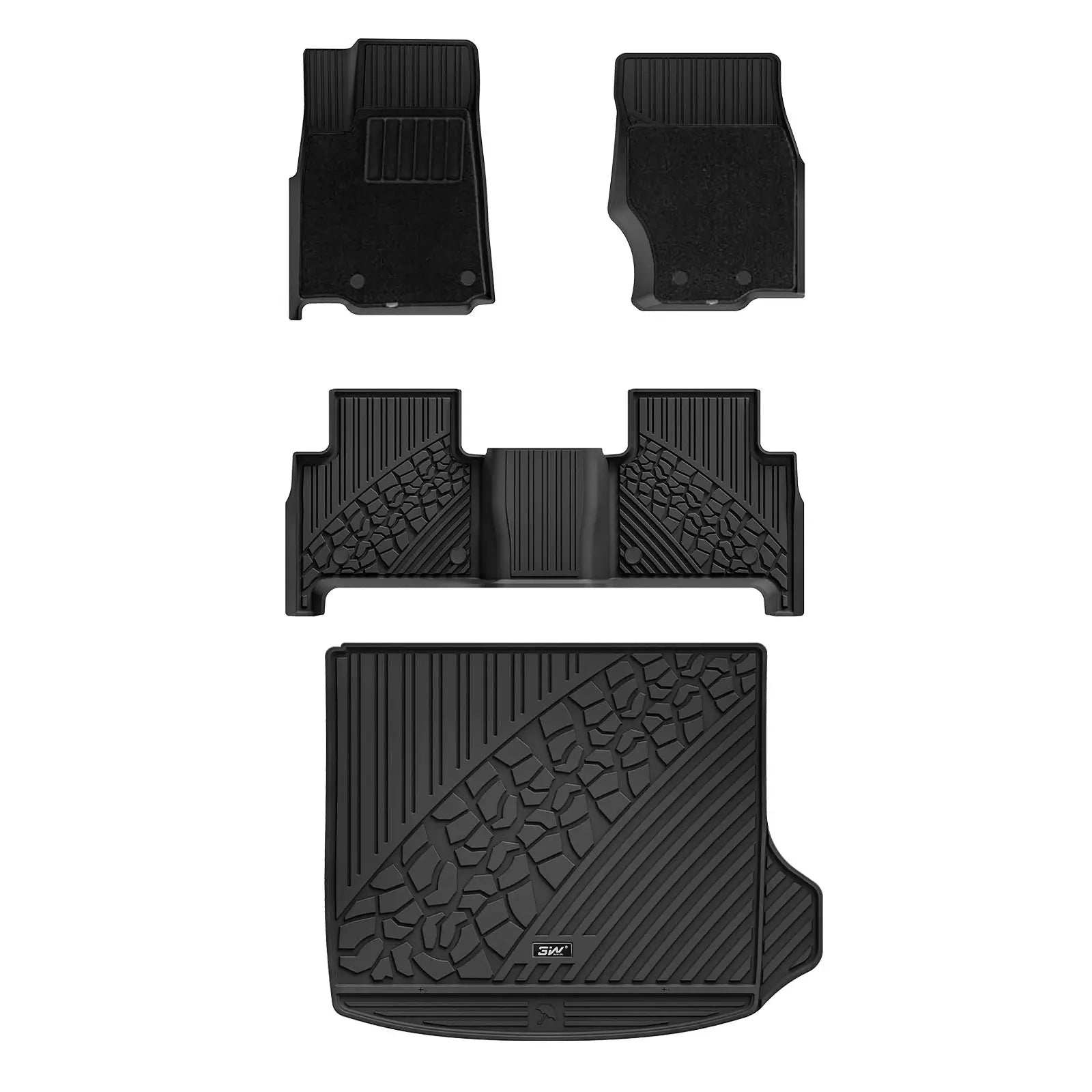3W Jeep Grand Cherokee 2022-2025 (Non L or WK) Custom Floor Mats / Trunk Mat Thorex™ All-Weather Protection - 3Wliners