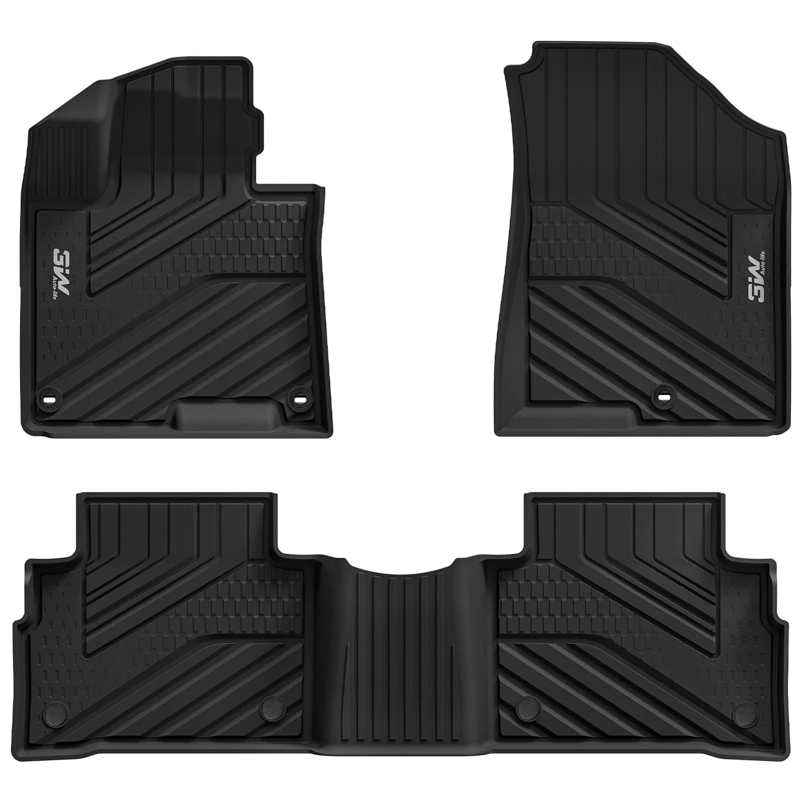 3W Floor Mats Fit Kia Sportage 2023-2025 TPE All Weather Custom Fit Floor Liner for Kia Sportage 1st and 2nd Row Full Set Car Mats, Black