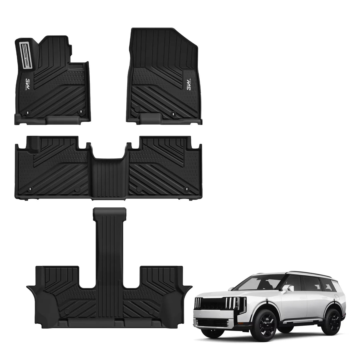 3W 2027 Kia Telluride Hybrid 7 & 8 Seats Floor Mats & Cargo Liner | Thorex™ All-Weather Protection