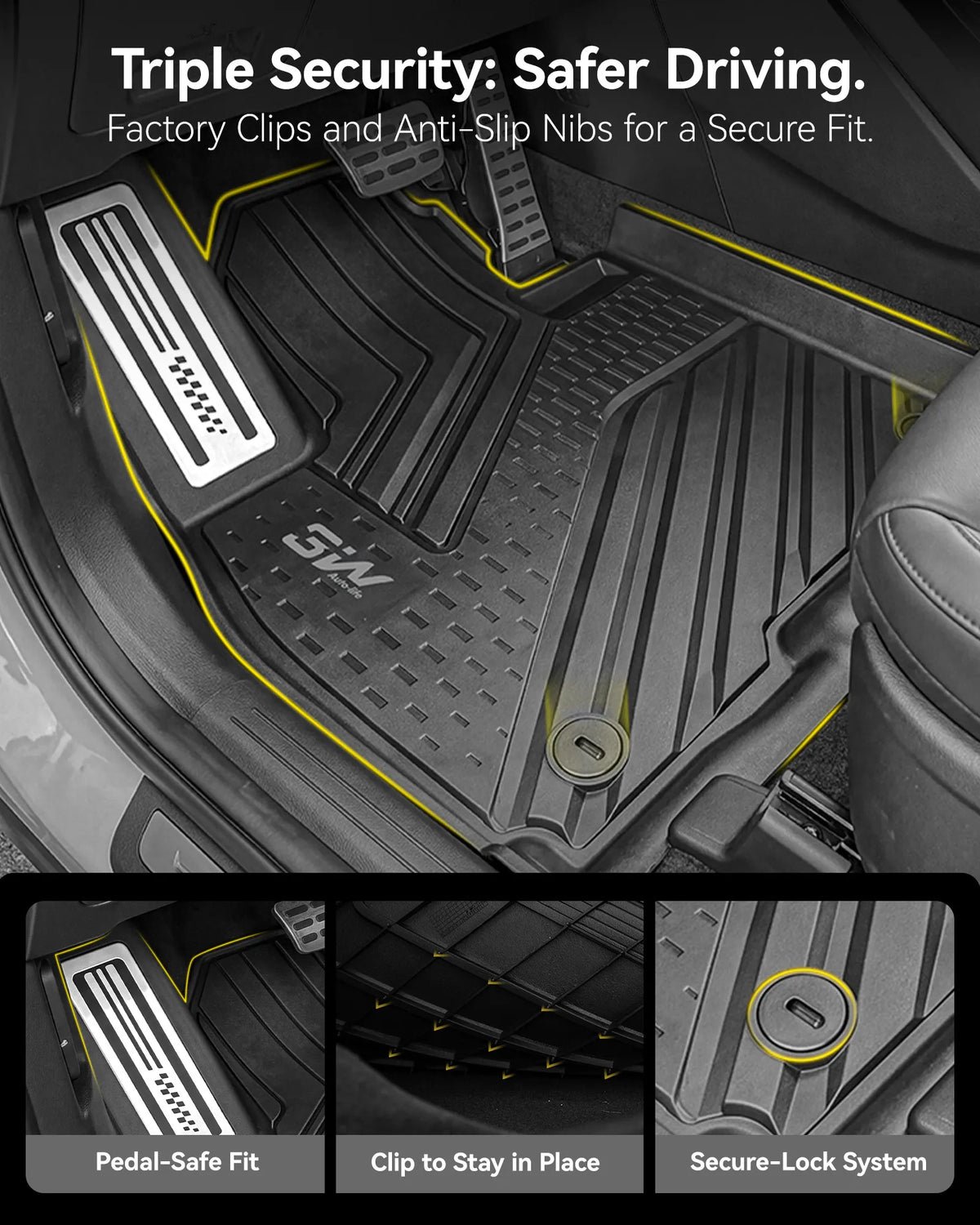 3W 2027 Kia Telluride Hybrid 7 & 8 Seats Floor Mats & Cargo Liner | Thorex™ All-Weather Protection