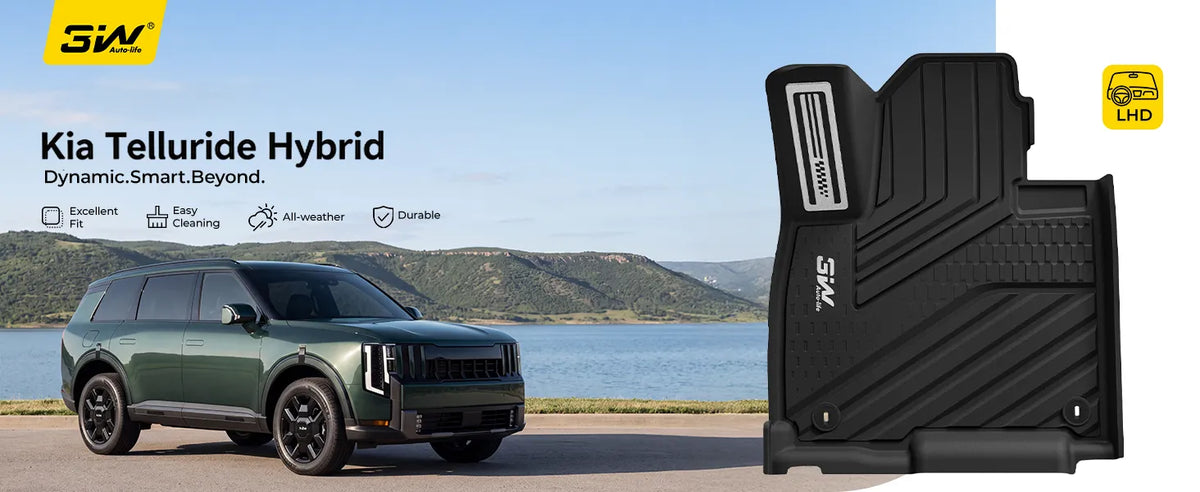 3W 2027 Kia Telluride Hybrid 7 & 8 Seats Floor Mats & Cargo Liner Thorex™ All-Weather Protection