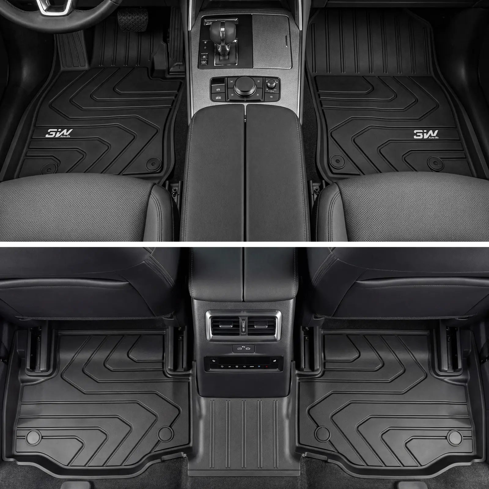 3W Floor Liner Fit for 2025 2026 Mazda CX-70 (Include PHEV), All Weather Protection TPE Heavy Duty Non-Slip Automotive CX70 Floor Liners Accessories, Black