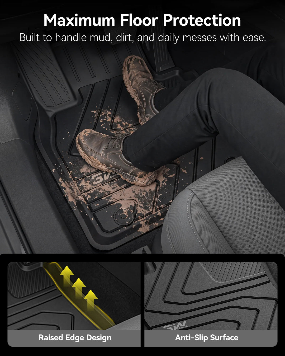 3W Thorex all-weather custom floor mats set for 2020-2026 Mazda CX-30 gasoline model