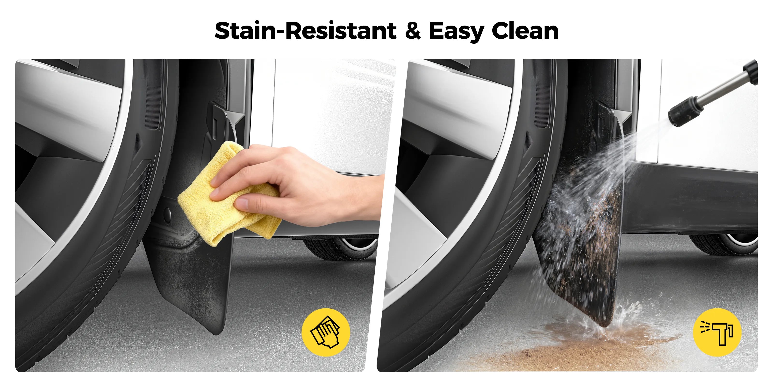 3W Mud Flaps For Tesla Model Y Juniper 2025-2026 Protect Paint No Drilling Required OEM-Fit & Flexible Effortlessly Rinses Clean