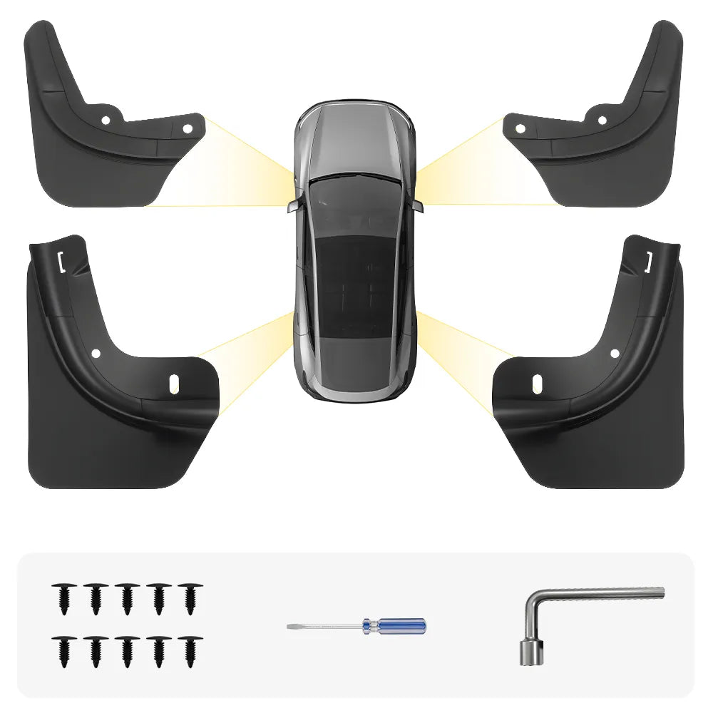 3W Mud Flaps For Tesla Model Y Juniper 2025-2026 Protect Paint No Drilling Required OEM-Fit & Flexible Effortlessly Rinses Clean