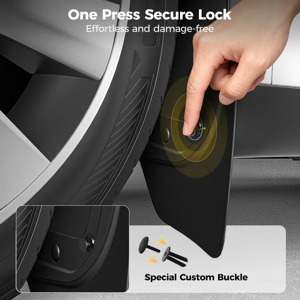 3W Mud Flaps For Tesla Model Y Juniper 2025-2026 Protect Paint No Drilling Required OEM-Fit & Flexible Effortlessly Rinses Clean