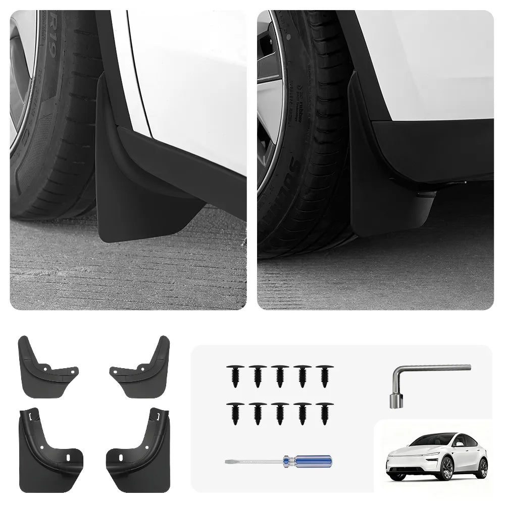 3W Mud Flaps For Tesla Model Y Juniper 2025-2026 Protect Paint No Drilling Required OEM-Fit & Flexible Effortlessly Rinses Clean