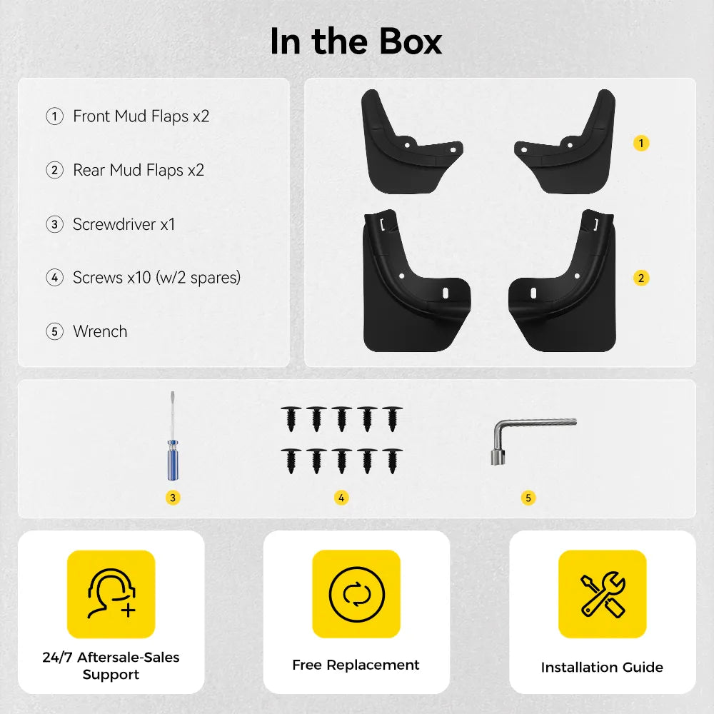 3W Mud Flaps For Tesla Model Y Juniper 2025-2026 Protect Paint No Drilling Required OEM-Fit & Flexible Effortlessly Rinses Clean