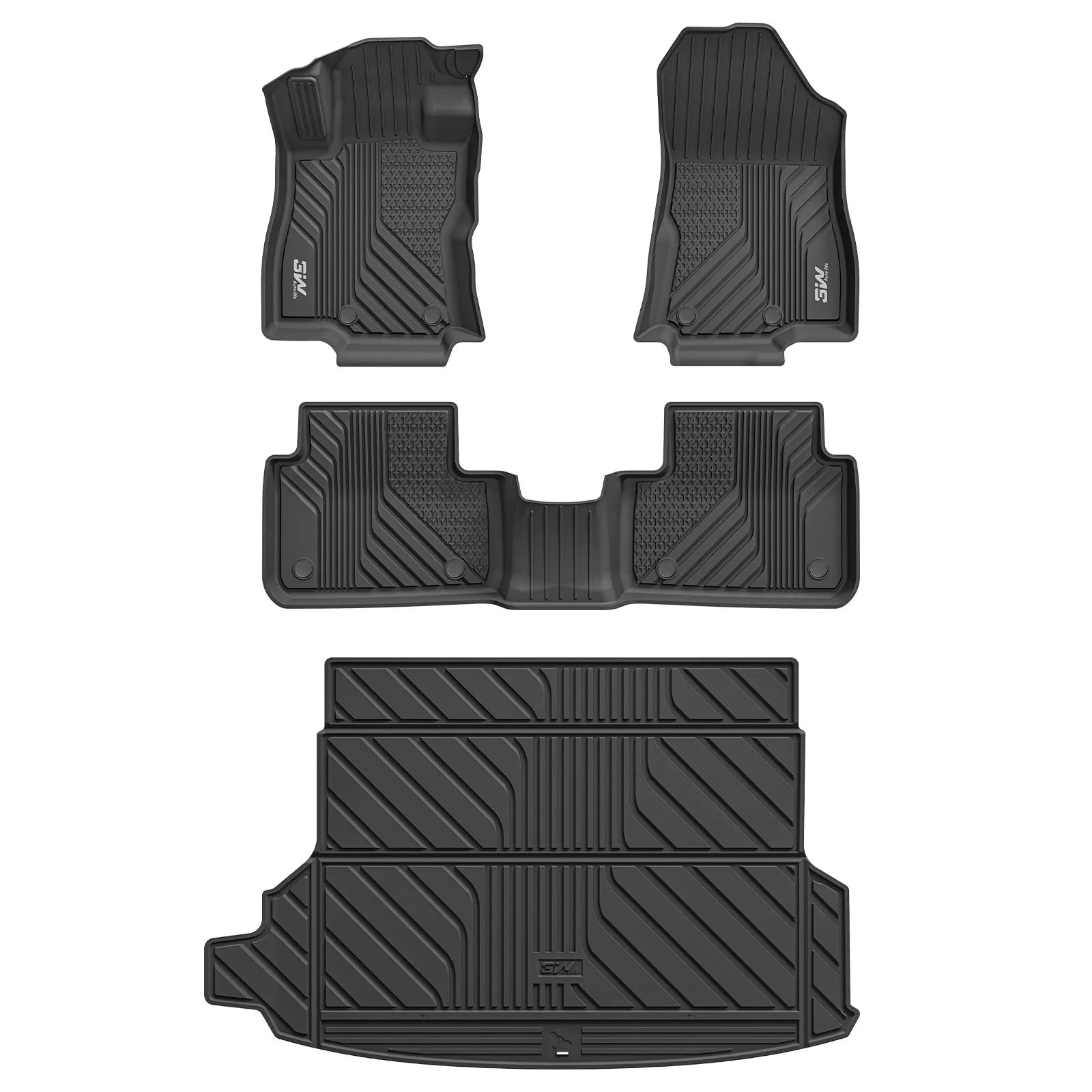 3W Floor Mats Custom Fit for Subaru Forester 2025, TPE All Weather Floor Liner for Subaru Forester 1st and 2nd Row Full Set Car Mats Trunk Mats Forester Accessories