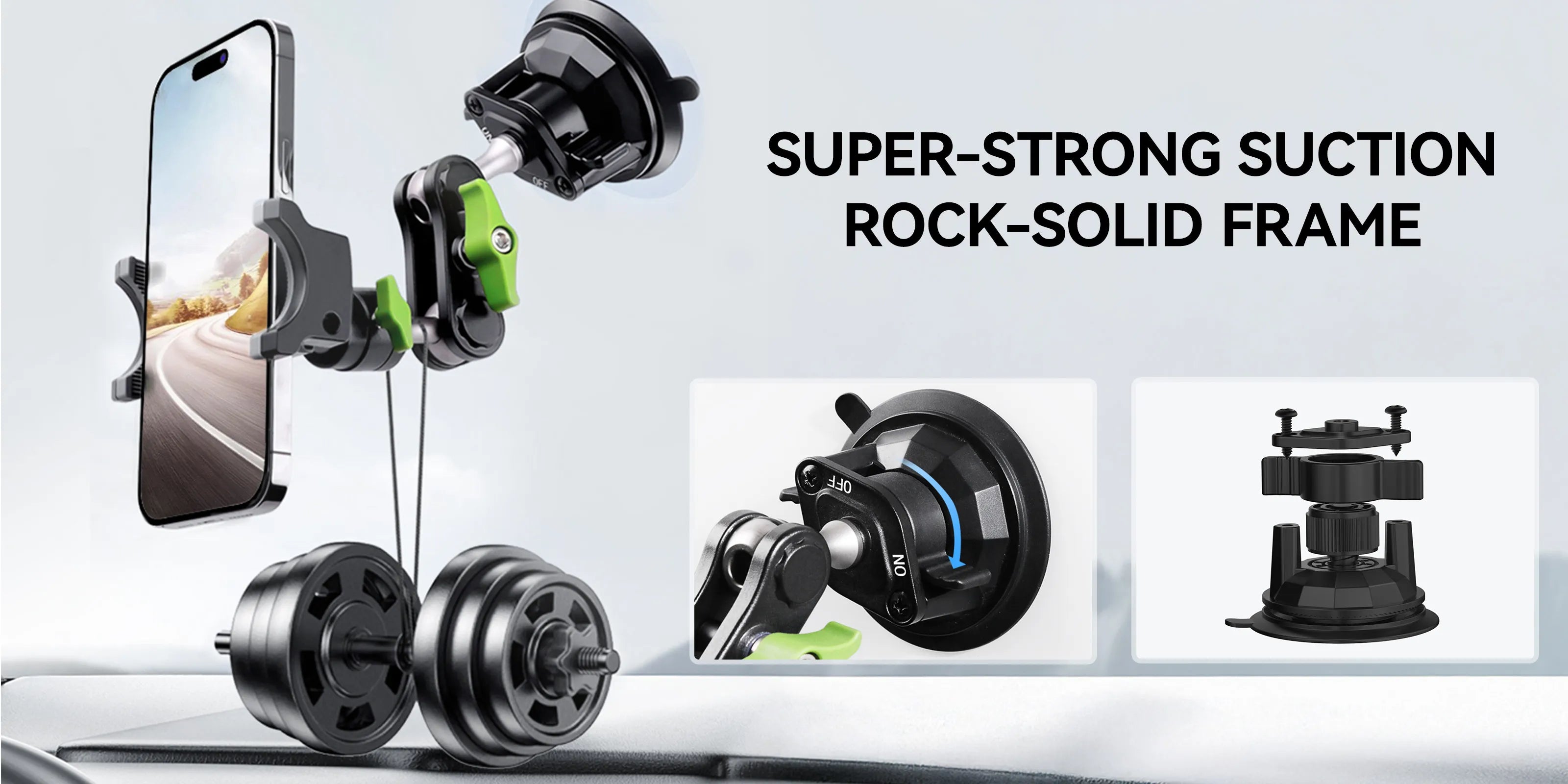 3W Suction Cup Car Phone Holder