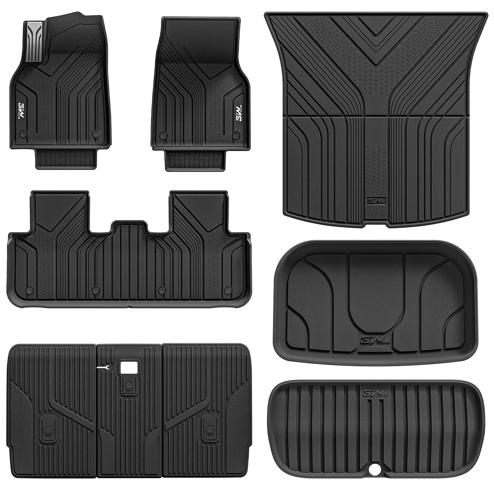 3W Floor Mats / Trunk Mat for Tesla Model Y Juniper 2025-2026 All Weather Protection Floor Mats Trunk Mat Back Seat Cover Set Full Protcetion