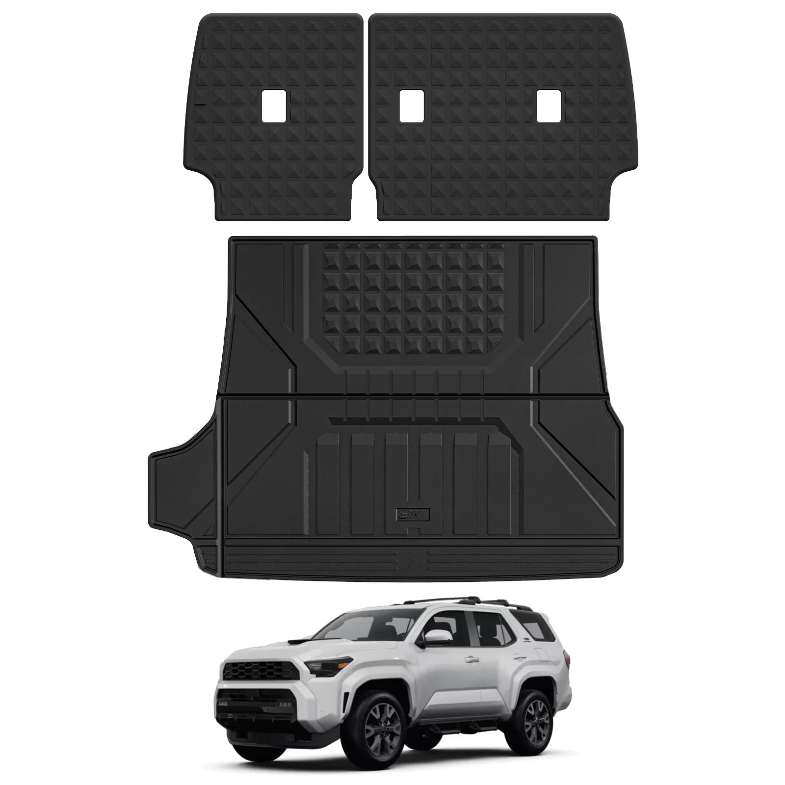Cargo Liner/ Seat Back Protector Set for Toyota 4Runner 2025-2026 Gas Models & 5-Seat Only TPE Car Mats All Weather Protection Custom Fit Easy Clean Durable