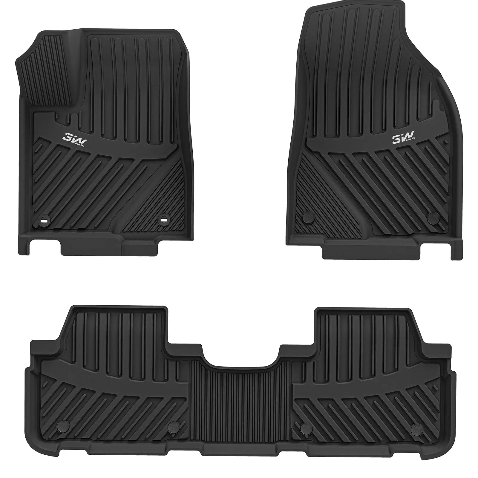 3W Toyota Highlander 2014-2019 (Not for Hybrid) Custom Floor Mats Thorex™ All-Weather Protection