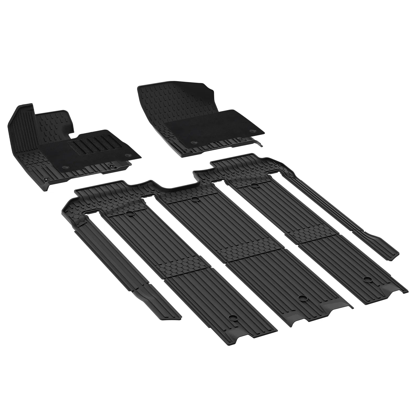 3W Floor Mats with Front Carpet Compatible for Toyota Sienna 2021-2026 7 Seat, TPE All Weather Custom Fit Floor Liner for Toyota Sienna 1st, 2nd and 3rd Row, Black Car Accessories