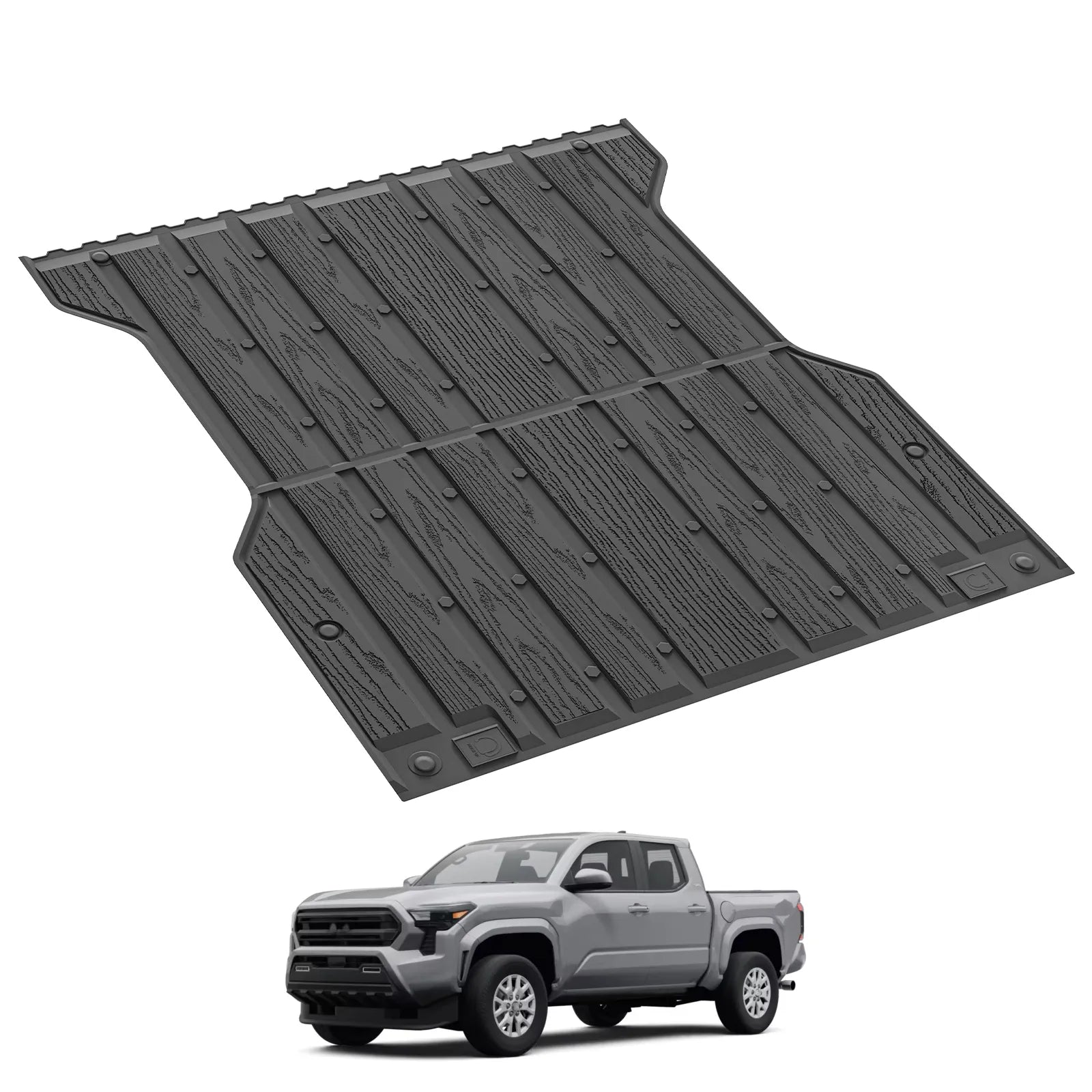 3W Truck Bed Mat for Toyota Tacoma 2024-2025, Heavy Duty Tacoma Accessories TPE Truck Bed Liner, All Weather Pickup Truck Bed Protection(Only Fit 5ft/5' Short Bed)