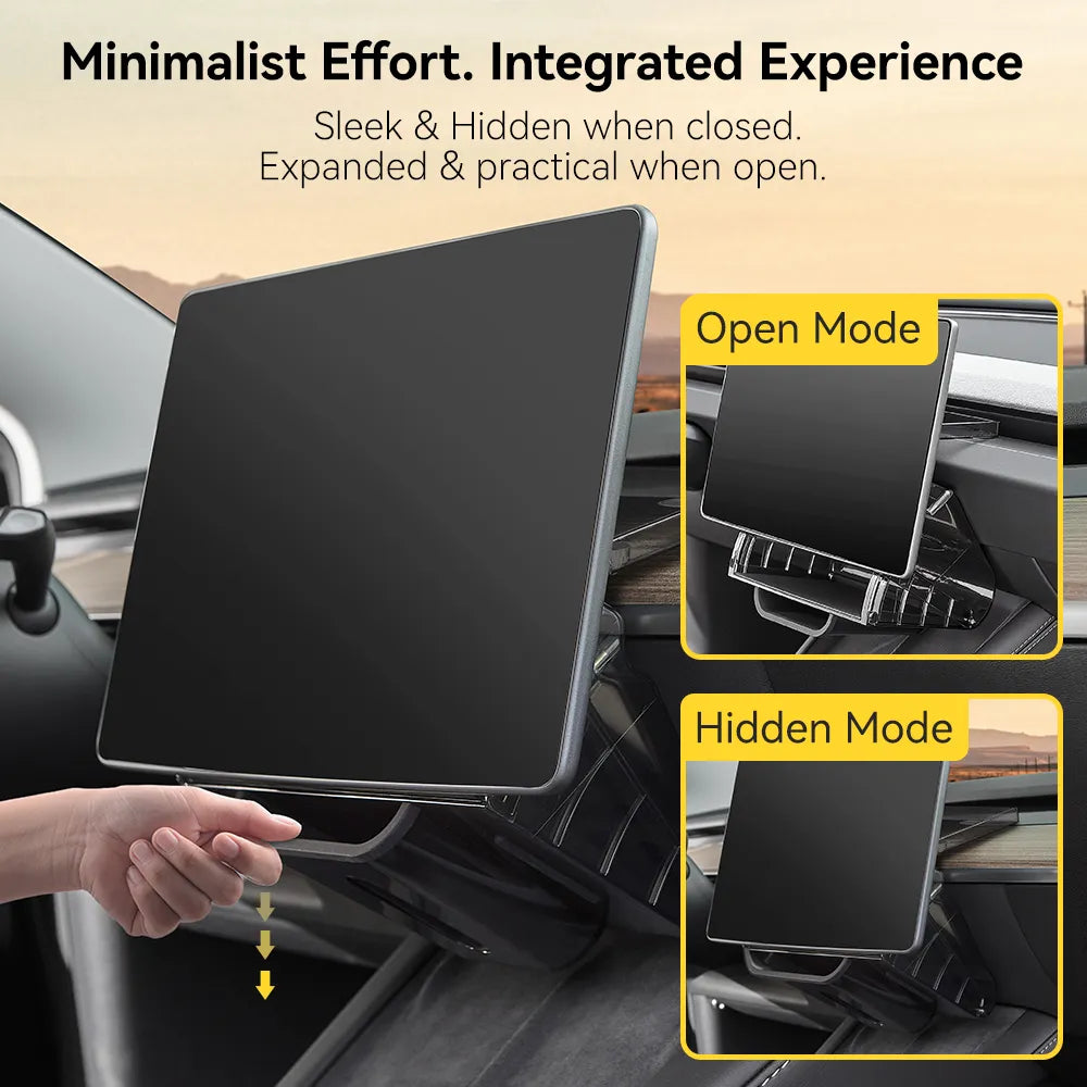 3W Under Screen Storage Organizer For Tesla Model 3 Highland 2024-2025/ Y Juniper 2025-2026 Hidden Magnetic Center Console Organizer Tray