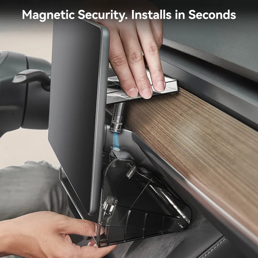 3W Under Screen Storage Organizer For Tesla Model 3 Highland 2024-2025/ Y Juniper 2025-2026 Hidden Magnetic Center Console Organizer Tray