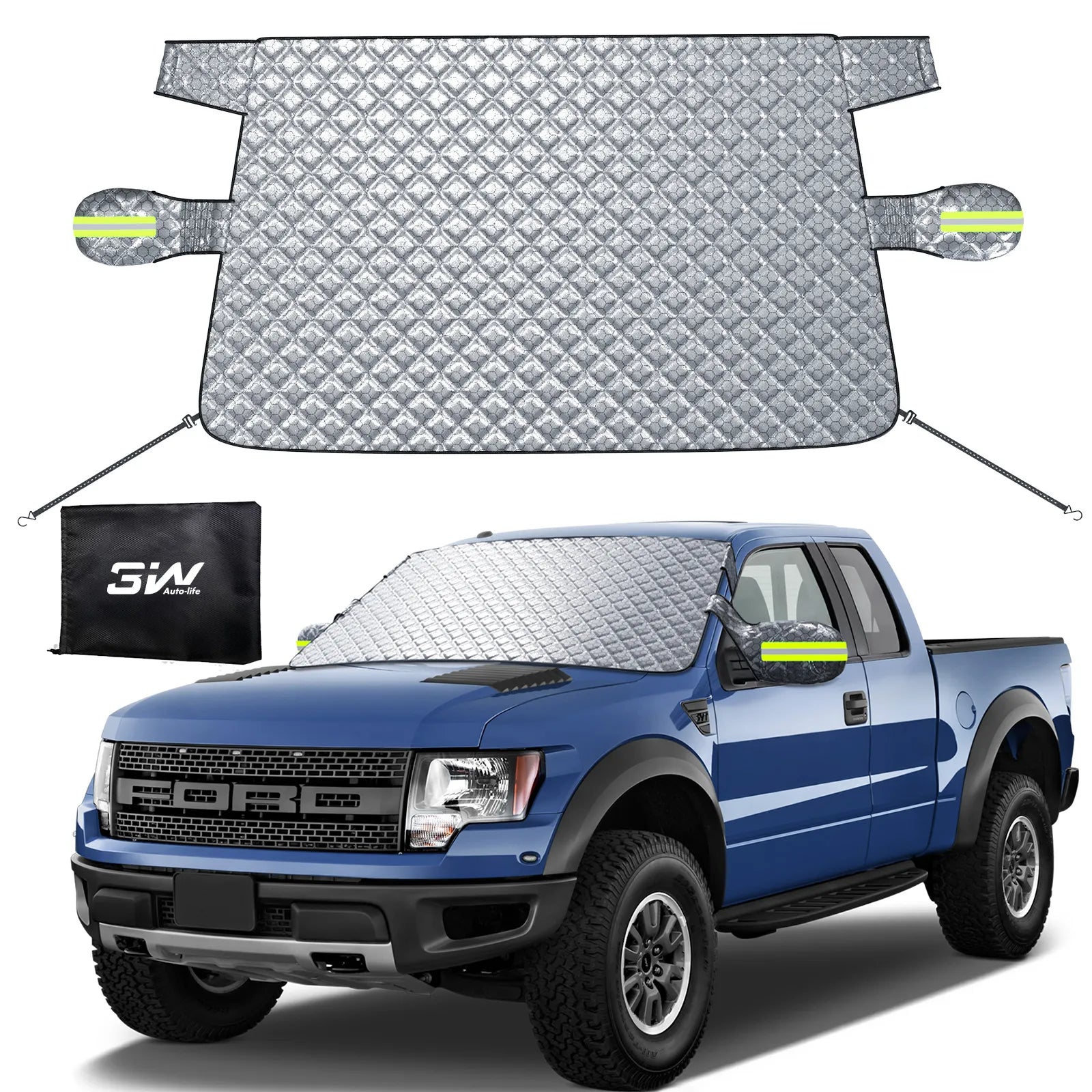 3W Windshield Cover for Ice and Snow Universal Fit for Car, SUV, Truck and Van,Graphene-Insulated,Triple-Layer Warmth, Universal Fit, UV Protection Car Accesories